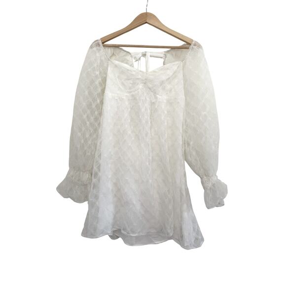 LPA Dresses & Skirts - LPA Taluah Mini Dress Womens Small White Cottagecore Whimsy Boho Peasant